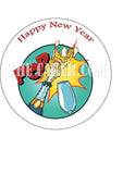 Happy New Year Edible Icing Cake Topper 05