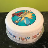 Happy New Year Edible Icing Cake Topper 05