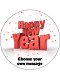 Happy New Year Edible Icing Cake Topper 03