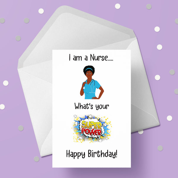 Nurse Birthday Card 02 - Funny Super power