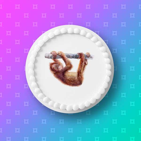 Orangutan Edible Icing Cake Topper 02