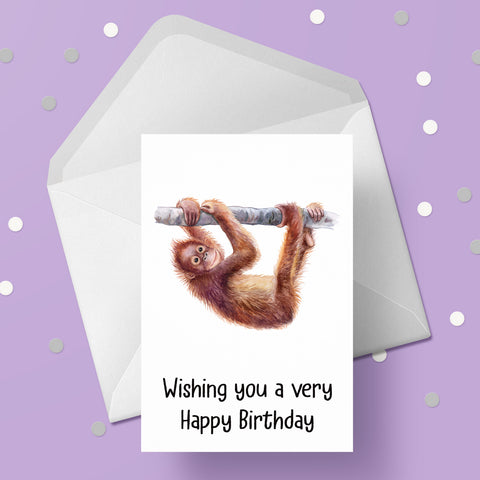 Orangutan 02 Birthday Card
