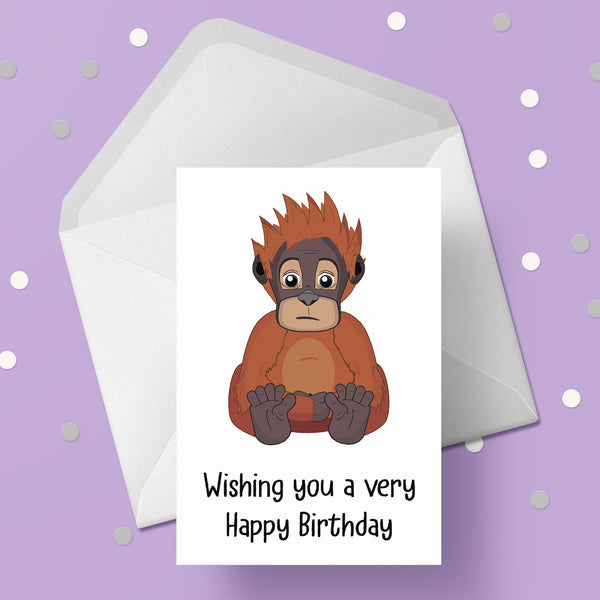 Orangutan Birthday Card 03