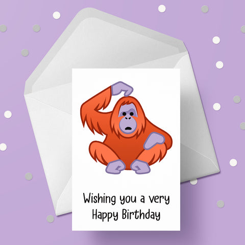Orangutan 03 Birthday Card