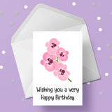 Orchid Flower Birthday Card