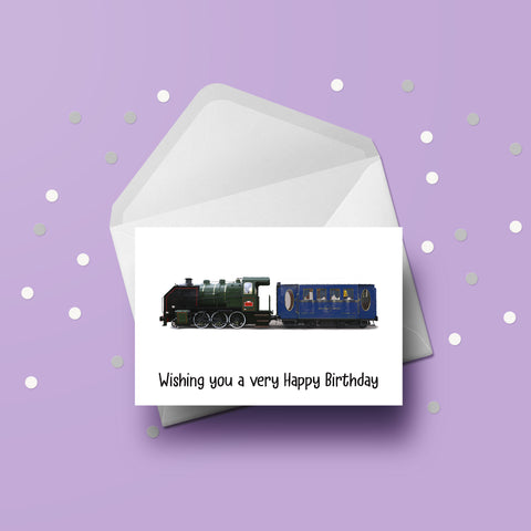 Orient Express Train Birthday Card