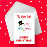 Christmas Card for Other Half - Snowman Kiss