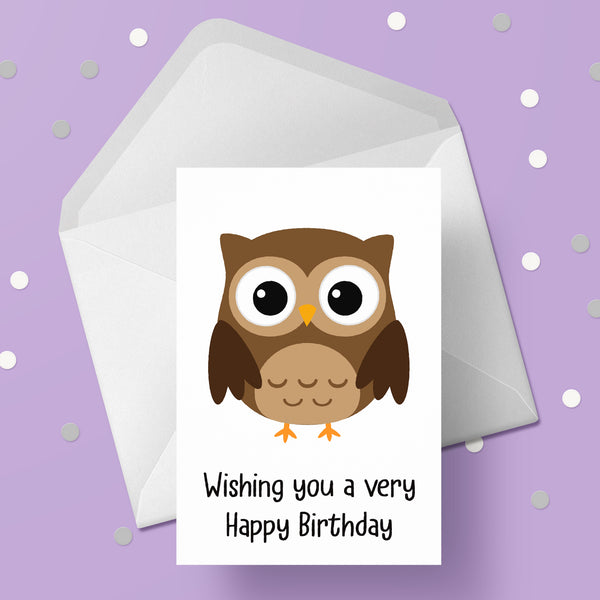 Owl Birthday Card 07