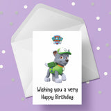 Paw Patrol Rocky Birthday Card