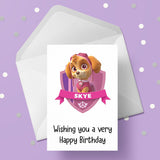 Paw Patrol Skye Birthday Card