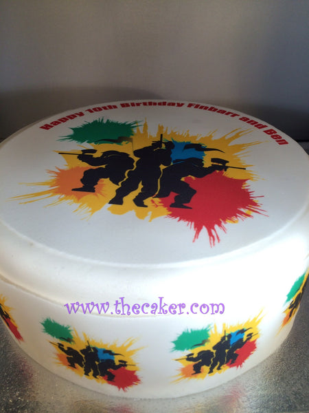 Paintball Edible Icing Cake Topper 01