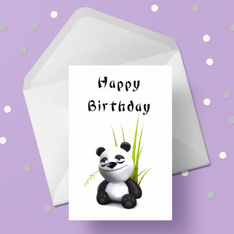 Panda Bear 01 Birthday Card