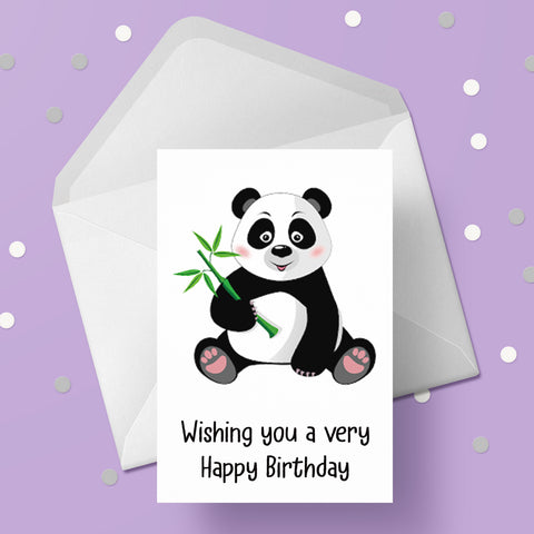 Panda Bear 03 Birthday Card