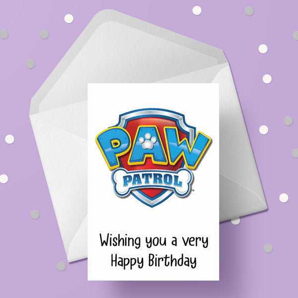 Paw Patrol Logo Birthday Card