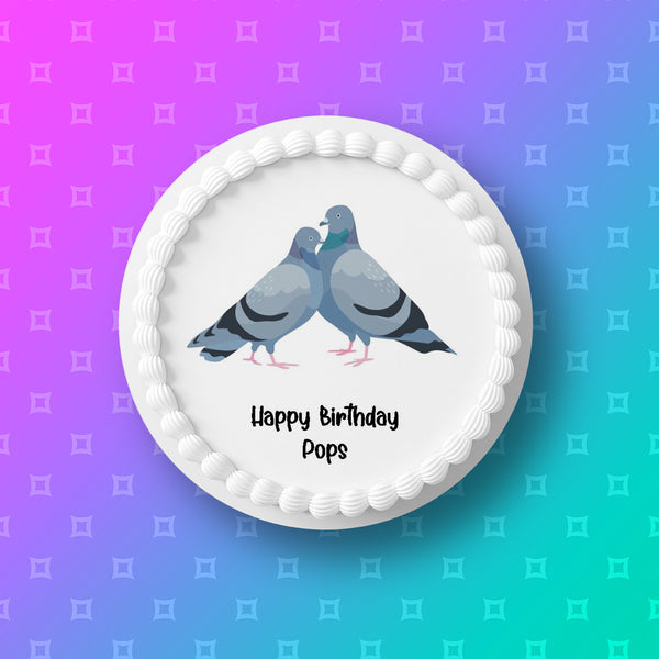 Pigeon 03 Edible Icing Cake Topper or Ribbon