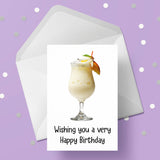 Pina Colada Cocktail Birthday Card