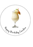 Pina Colada Cocktail Edible Icing Cake Topper