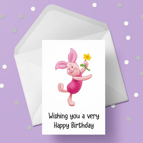 Piglet Birthday Card