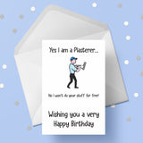 Plasterer Birthday Card - Funny Plastering theme