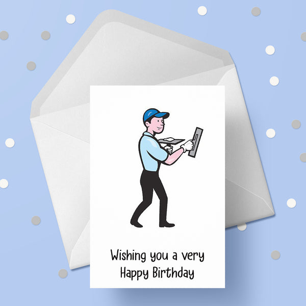 Plasterer Birthday Card 01 - Plastering Card