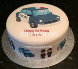 Police Car Edible Icing Cake Topper 01