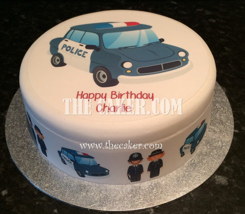 Police Car 01 Edible Icing Cake Topper