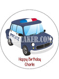 Police Car Edible Icing Cake Topper 01