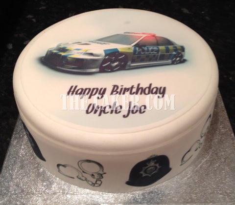 Police Car 02 Edible Icing Cake Topper