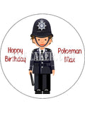 Police Officer Male Edible Icing Cake Topper - Policeman