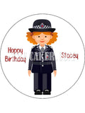 Police Officer Female Edible Icing Cake Topper - Policewoman