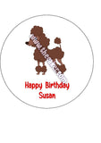 Poodle Edible Icing Cake Topper 02