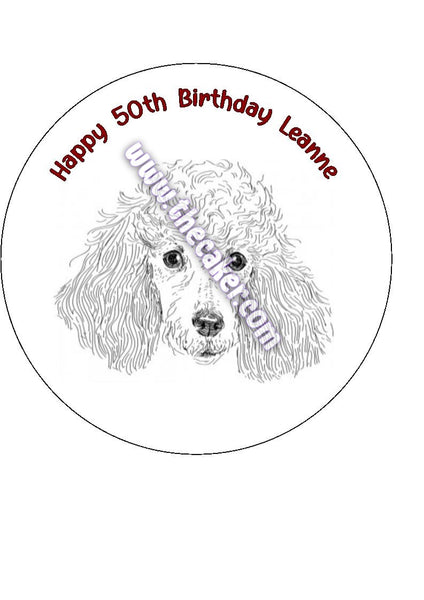 Poodle Edible Icing Cake Topper 04