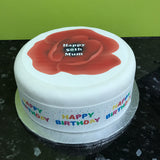 Poppy Flower Edible Icing Cake Topper