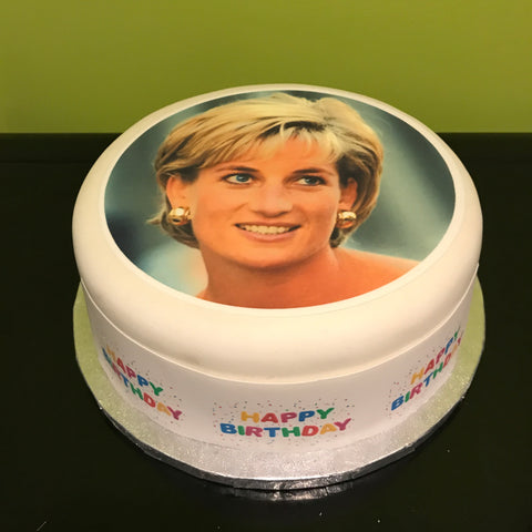 Princess Diana Edible Icing Cake Topper or Ribbon
