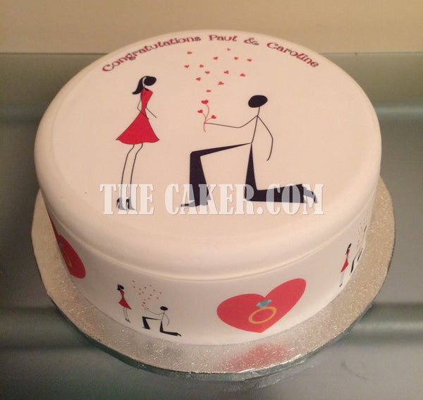 Engagement Edible Icing Cake Topper 04