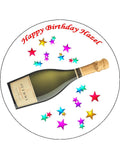 Prosecco Bottle Edible Icing Cake Topper 01
