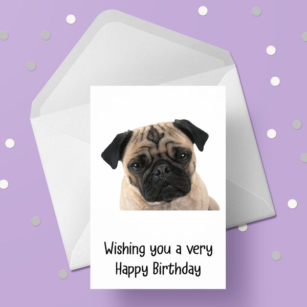 Pug Dog Birthday Card 01