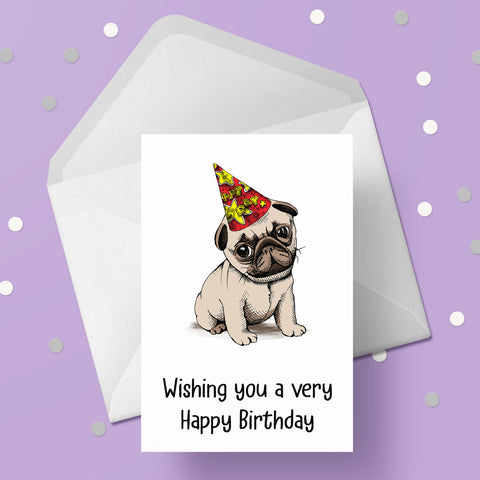 Pug 02 Birthday Card