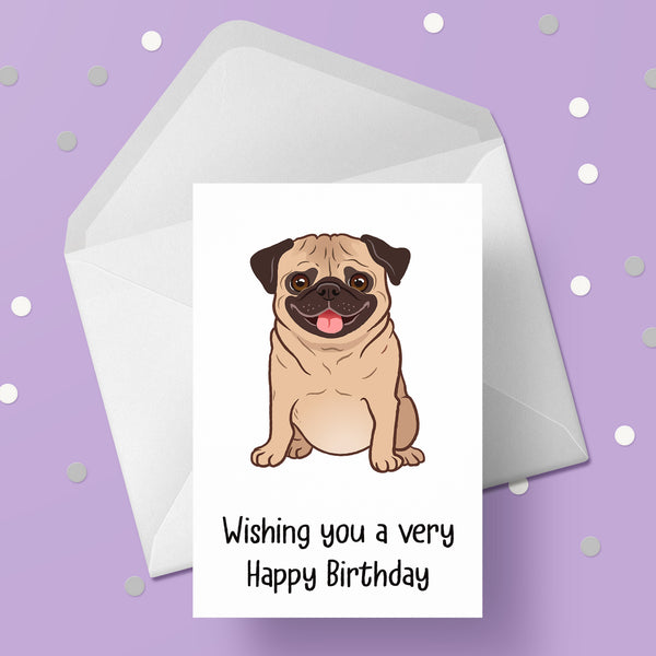 Pug Dog Birthday Card 03