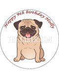 Pug Dog Edible Icing Cake Topper 03