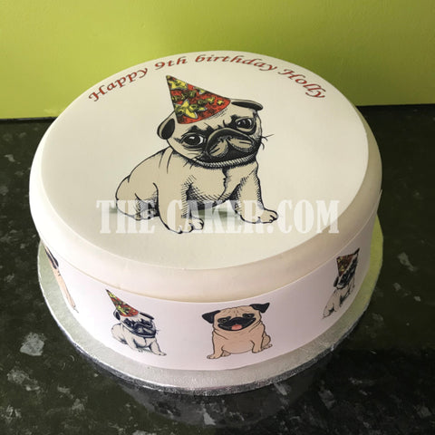 Pug 02 Edible Icing Cake Topper