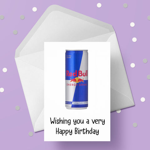 Red Bull Can Birthday Card