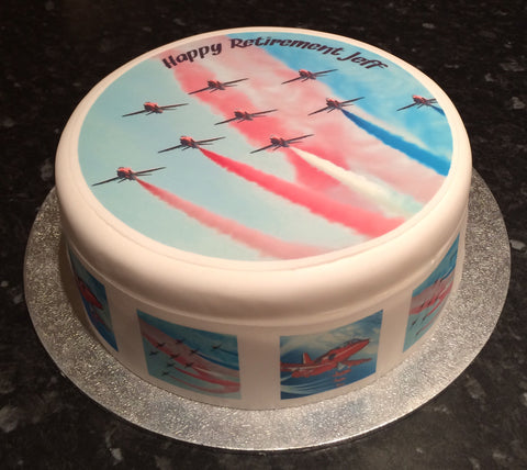 Red Arrows 01 Edible Icing Cake Topper or Ribbon