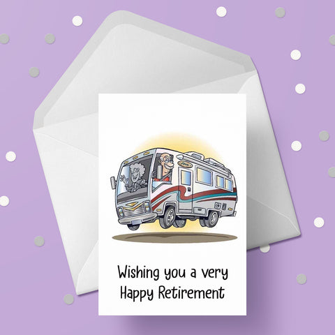 Retirement 08 - Funny Caravan theme Retirement Card
