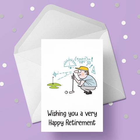 Retirement 10 - Man playing golf Retirement Card