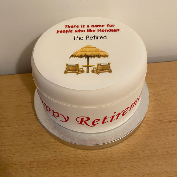 Retirement Edible Icing Cake Topper 04 - Funny people who like mondays
