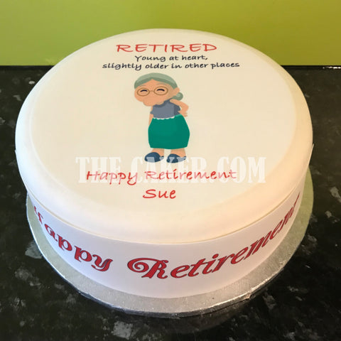 Retirement 11 Edible Icing Cake Topper or Ribbon