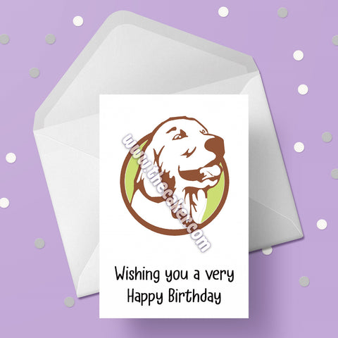 Golden Retriever 02 Birthday Card