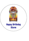 Retrol Jukebox Edible Icing Cake Topper or Ribbon