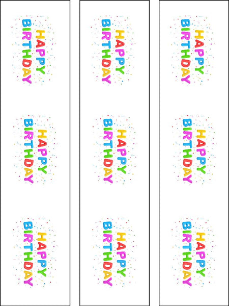 Happy Birthday Edible Cake Ribbon, Border (3 x pre-cut strips)
